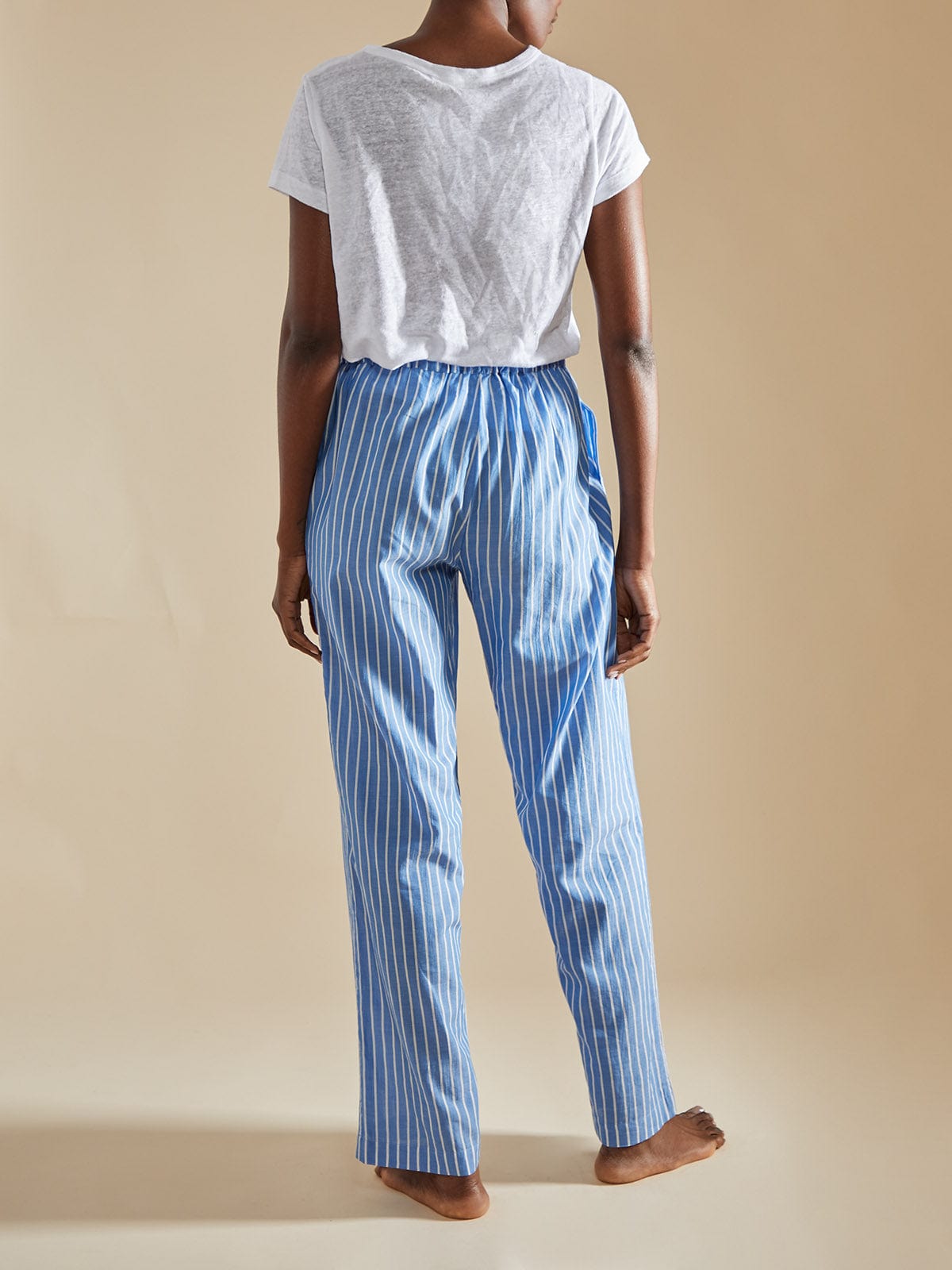 Roller Stripe Trousers - Blue and White