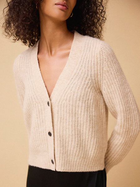 Bellerose Women's Oversized shops knitted Button Front Cardigan Sweater Cream Size L