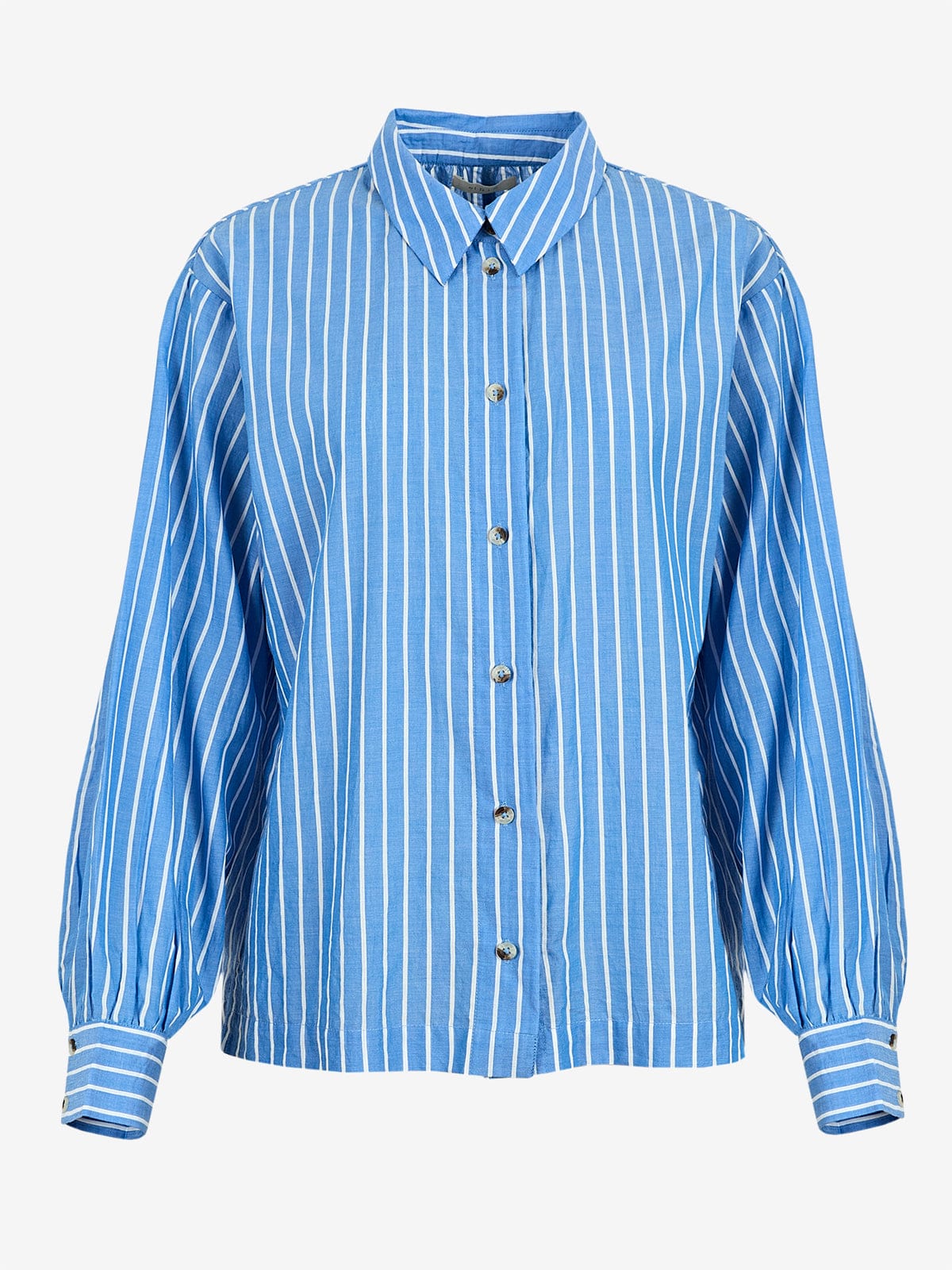 Roller Stripe Boxy Shirt - Blue and White