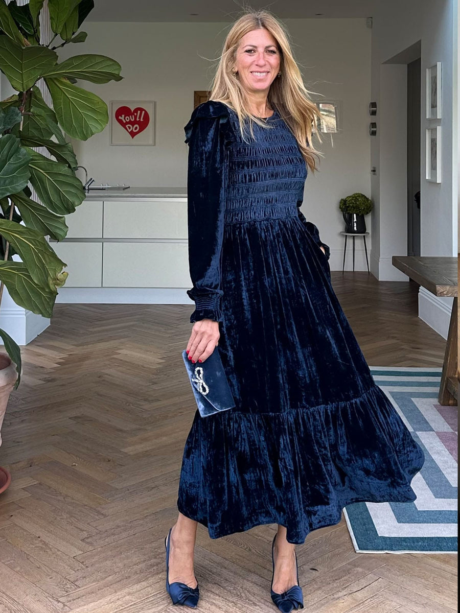 By Iris By Iris X Gayle Rinkoff, Smocked Velvet Dress | IRIS Fashion